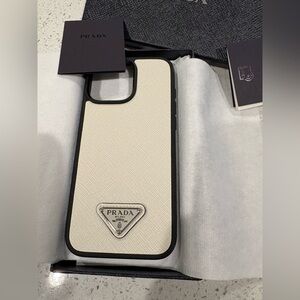 Prada leather Phone Case for 16 Pro Max